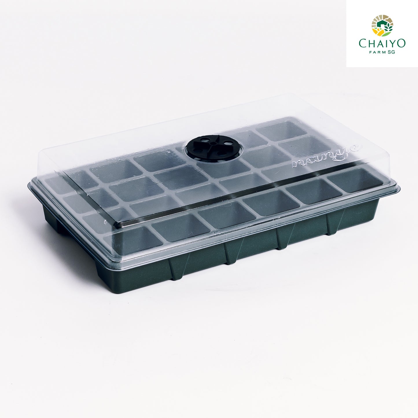 Seeding tray with cover 12, 24 holes (Green, Green)