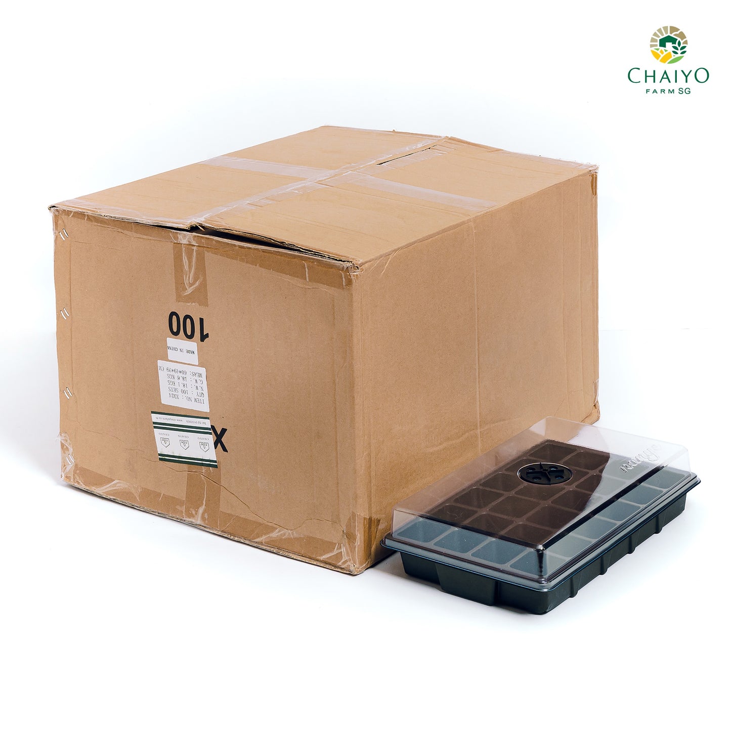 Seeding tray with cover 12, 24 holes (Green, Green)