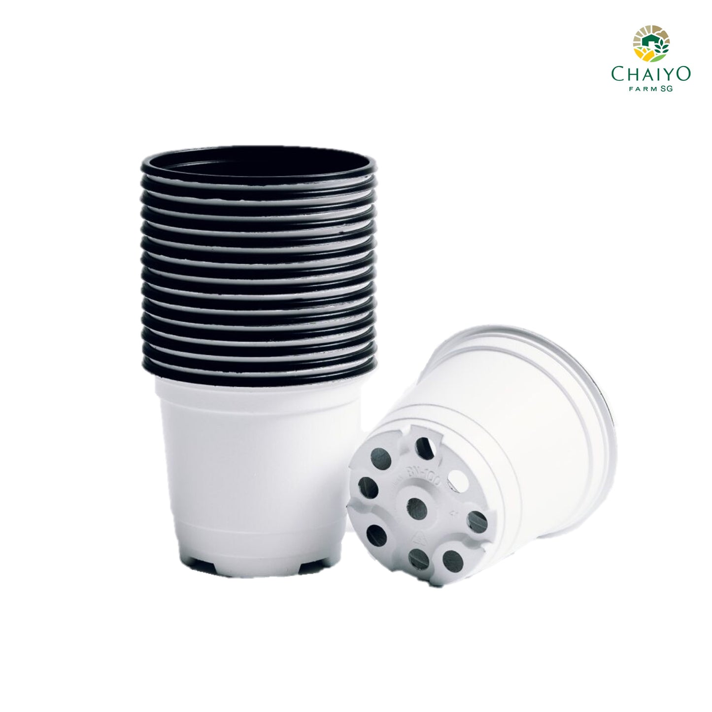 Plastic pot 10 cm 15 pcs/pack (Brown, White)