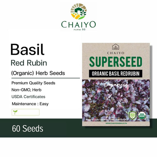 Basil Red Rubin (Organic) herb seed, 60 seeds