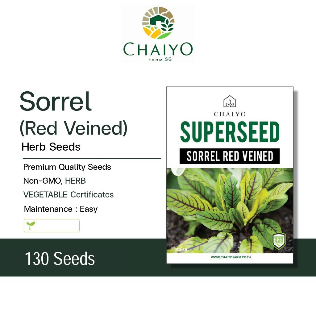 Sorrel (Red Veined) Herb Seeds, 130 Seeds