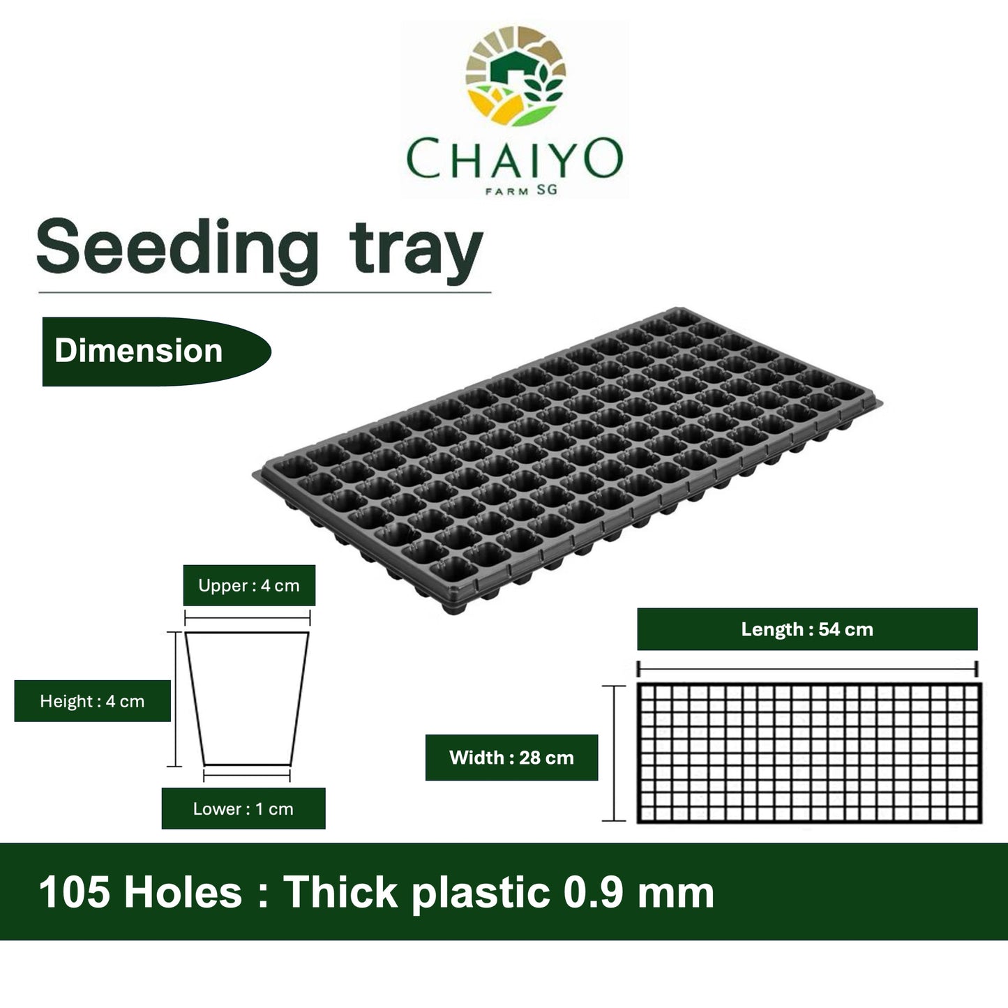 Seeding tray (Black) 50, 105, 200 holes