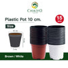 Plastic pot 10 cm 15 pcs/pack (Brown, White)