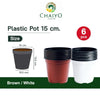 Plastic pot 15 cm 6 pcs/pack (Brown, White)