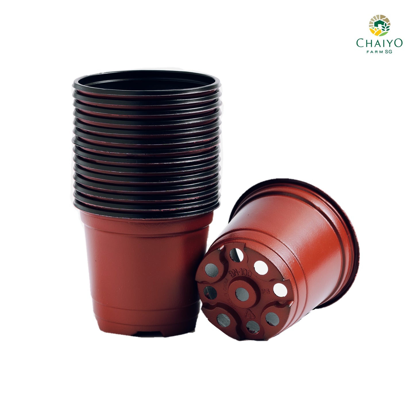 Plastic pot 10 cm 15 pcs/pack (Brown, White)