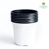 White Plastic Pot 15cm – 6 pcs/pack