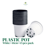 White Plastic Pot 10cm – 15 pcs/pack