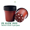 Brown Plastic Pot 15cm – 6 pcs/pack