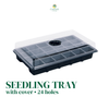 Black Seedling Tray with Cover – 24 Holes