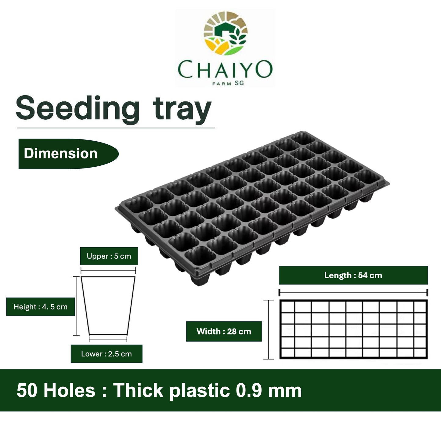 Seeding tray (Black) 50, 105, 200 holes