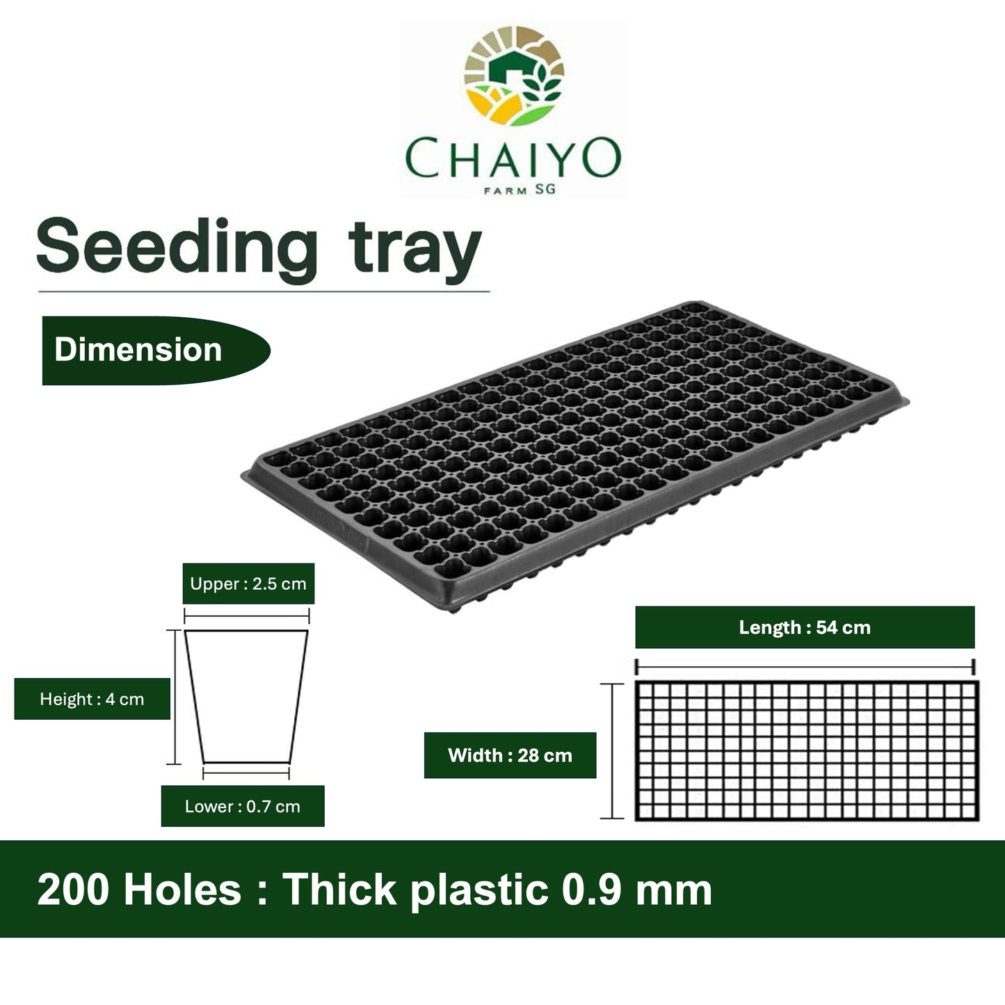 Seeding tray (Black) 50, 105, 200 holes