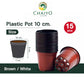 Plastic pot 10 cm 15 pcs/pack (Brown, White)